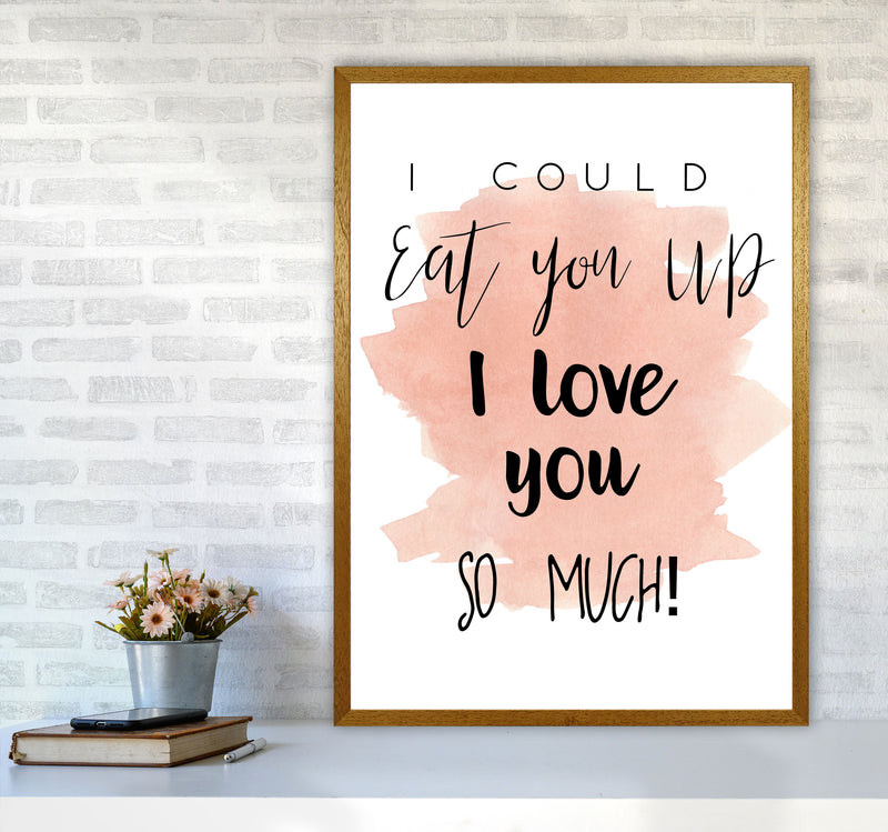 Eat You Up Peach Watercolour Modern Print A1 Print Only