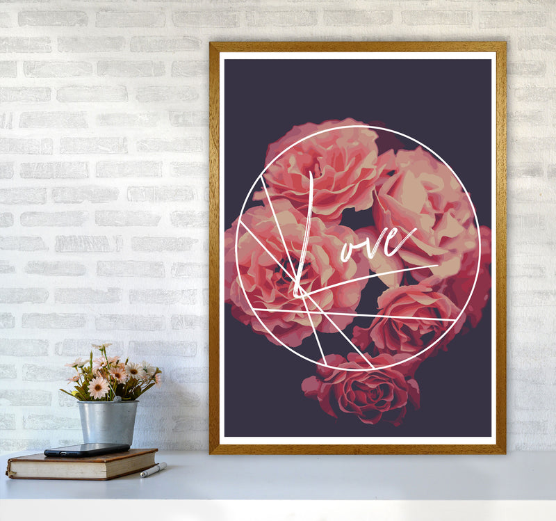 Floral Love Modern Print, Framed Botanical & Nature Art Print A1 Print Only