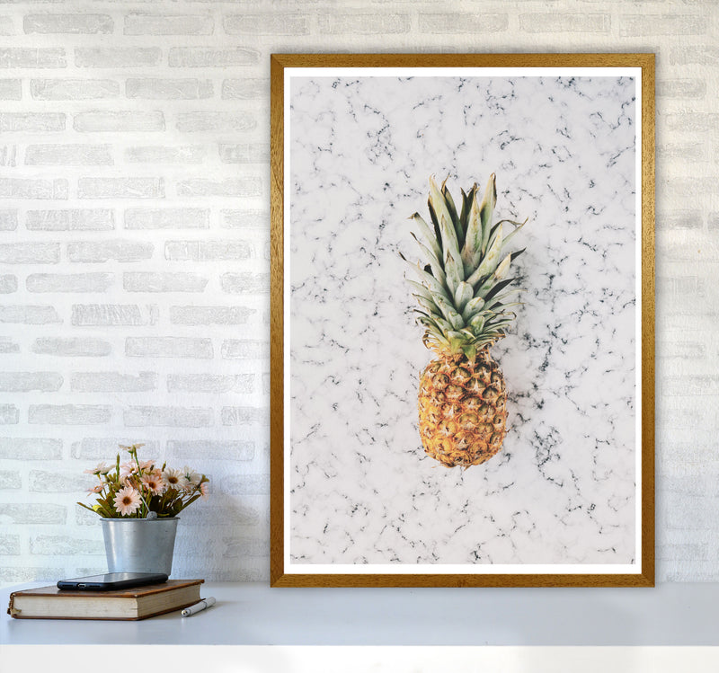 Marble Pineapple Modern Print, Framed Kitchen Wall Art A1 Print Only