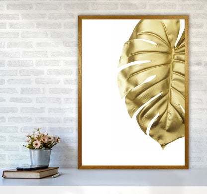Gold Monstera Modern Print, Framed Botanical & Nature Art Print A1 Print Only