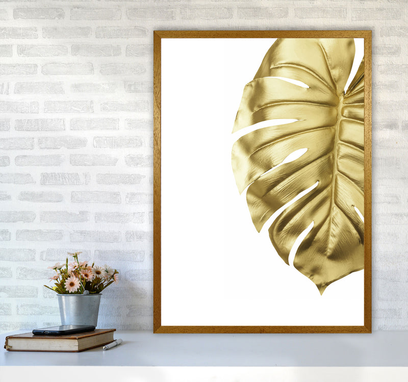 Gold Monstera Modern Print, Framed Botanical & Nature Art Print A1 Print Only