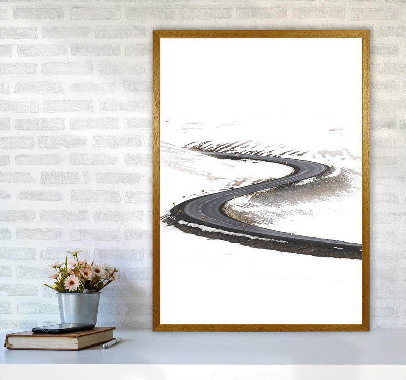 Snowy Road Pass Modern Print A1 Print Only