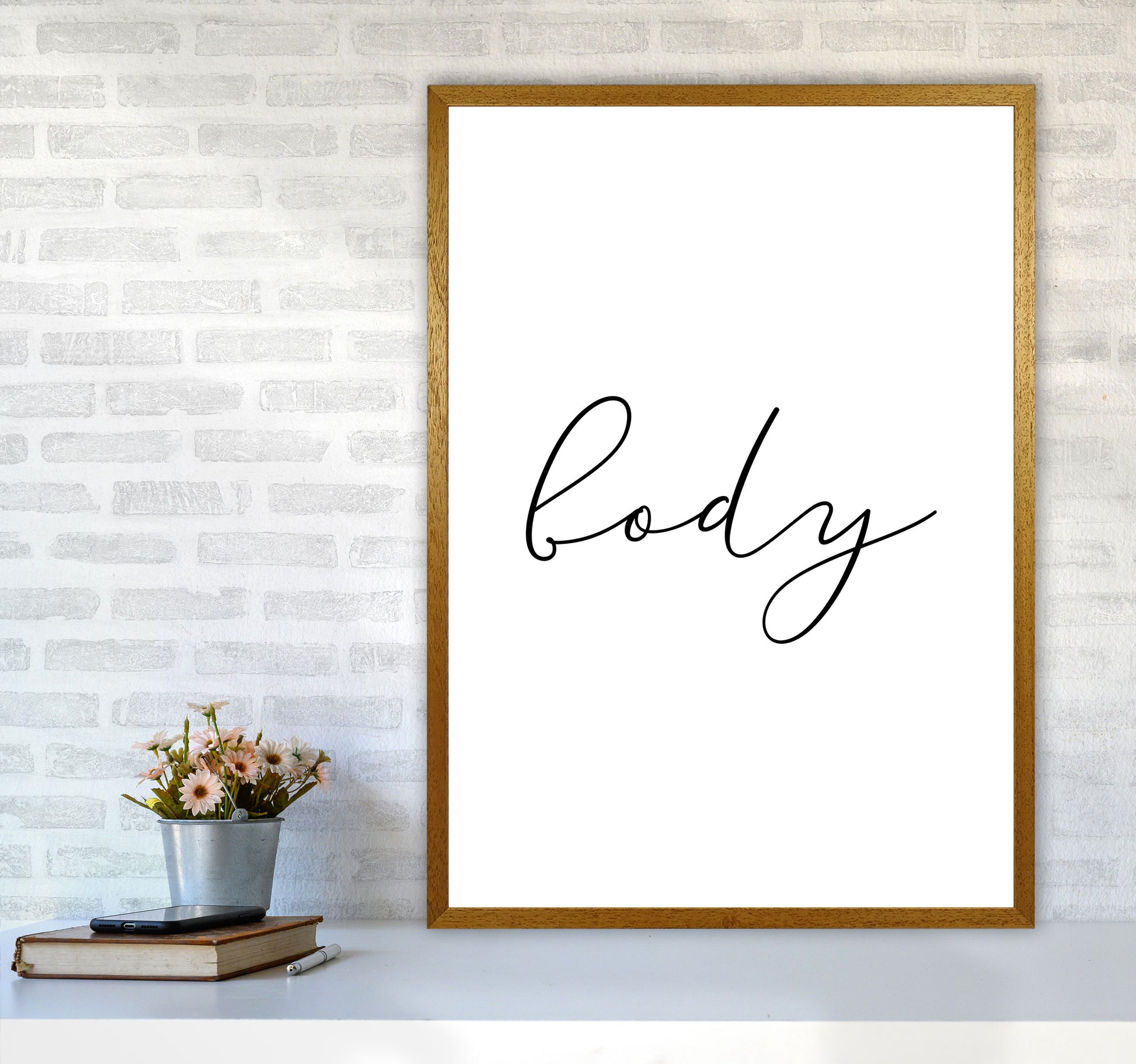 Body Framed Typography Wall Art Print A1 Print Only