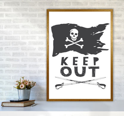 Pirate Keep Out Framed Nursey Wall Art Print A1 Print Only