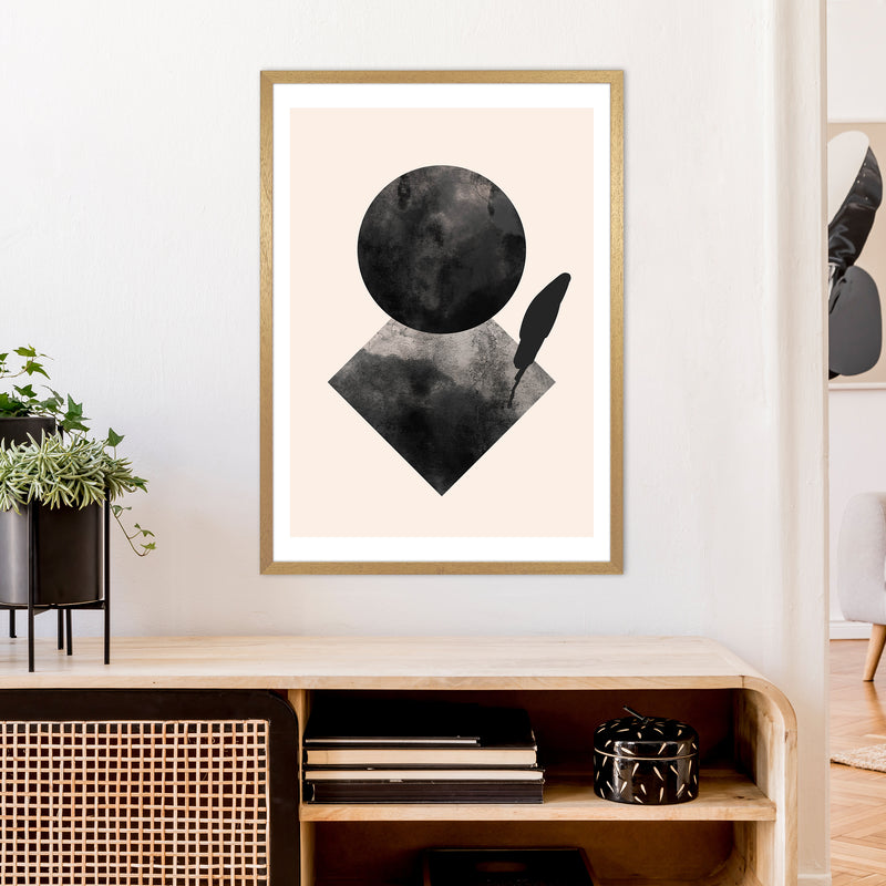 Nude And Black Watercolour 2 Art Print by Pixy Paper A1 Print Only