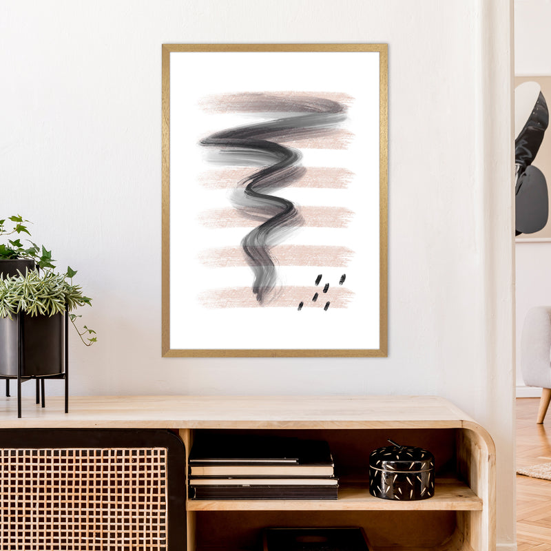 Dalia Chalk Pink Lines Black Storm  Art Print by Pixy Paper A1 Print Only