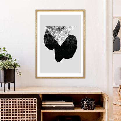 Graffiti Black And Grey Triangle  Art Print by Pixy Paper A1 Print Only