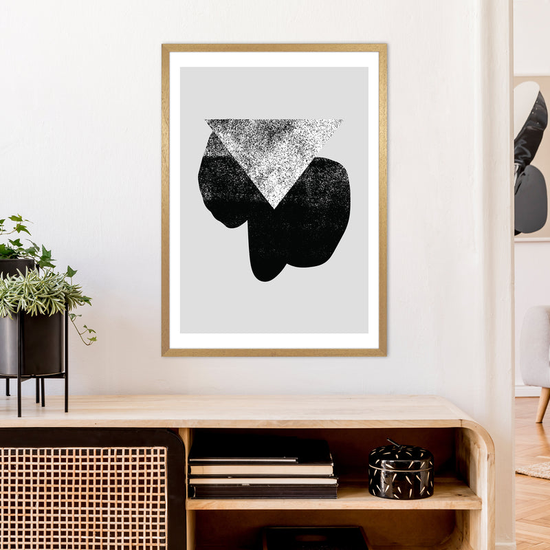 Graffiti Black And Grey Triangle  Art Print by Pixy Paper A1 Print Only