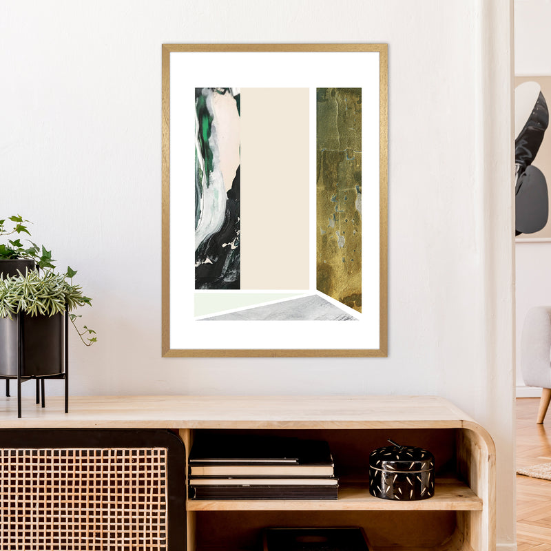 Green Marble Rectangle Abstract  Art Print by Pixy Paper A1 Print Only
