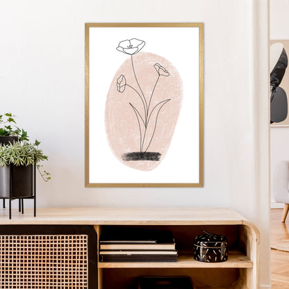 Dalia Chalk Pink Circle Flower  Art Print by Pixy Paper A1 Print Only