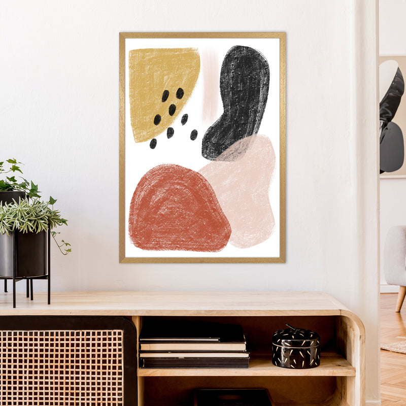 Dalia Chalk Black Polka Shapes  Art Print by Pixy Paper A1 Print Only