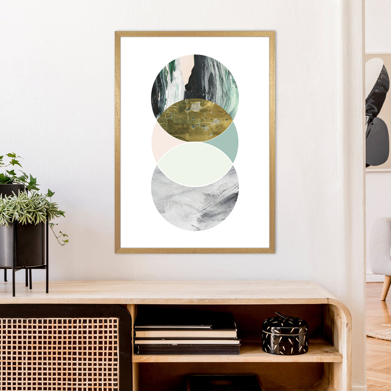Green Marble Circles Abstract  Art Print by Pixy Paper A1 Print Only