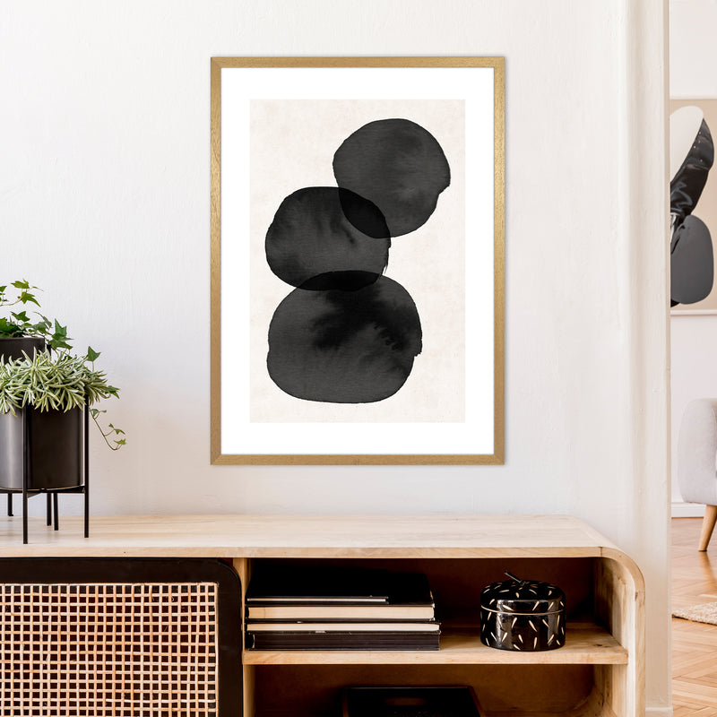 Nude And Pearl Stacked Stones  Art Print by Pixy Paper A1 Print Only
