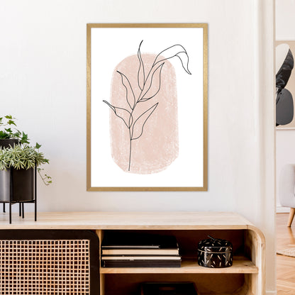 Dalia Chalk Pink Floral Leaf  Art Print by Pixy Paper A1 Print Only
