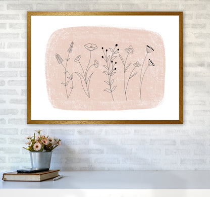 Dalia Chalk Landscape Floral  Art Print by Pixy Paper A1 Print Only