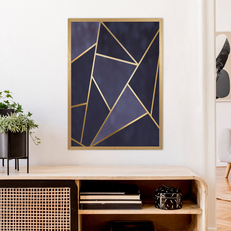 Lux Navy And Gold Geo Print  Art Print by Pixy Paper A1 Print Only