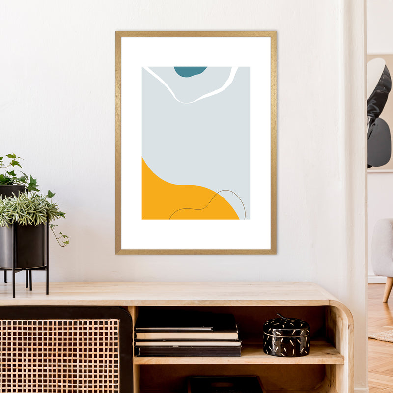 Mita Teal Abstract N21  Art Print by Pixy Paper A1 Print Only