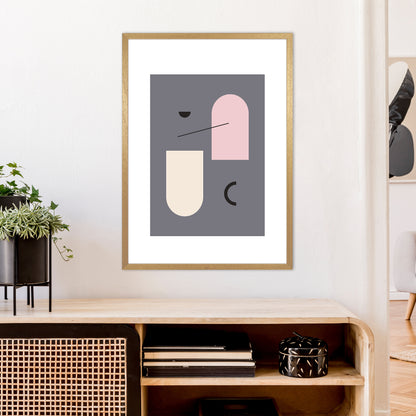 Mila Abstract Pink N5  Art Print by Pixy Paper A1 Print Only