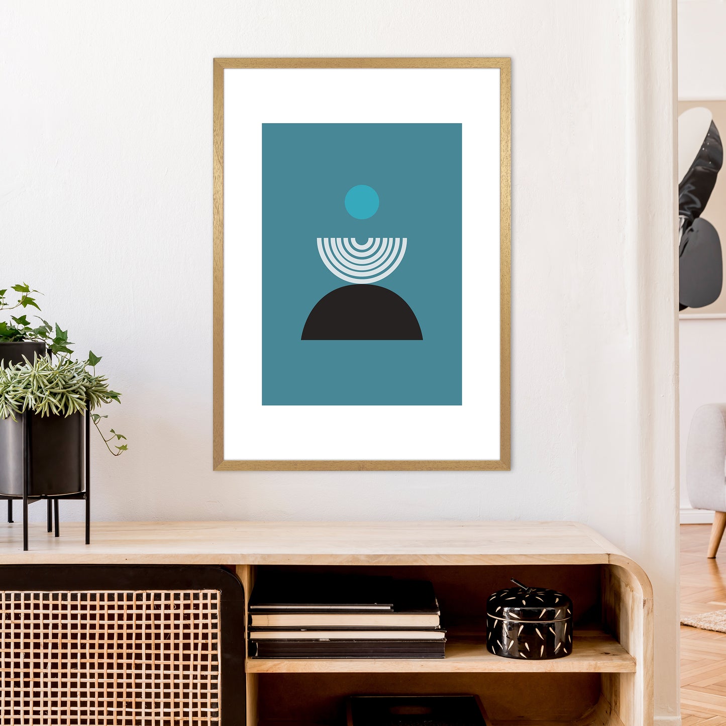 Mita Teal Fountain N8  Art Print by Pixy Paper A1 Print Only