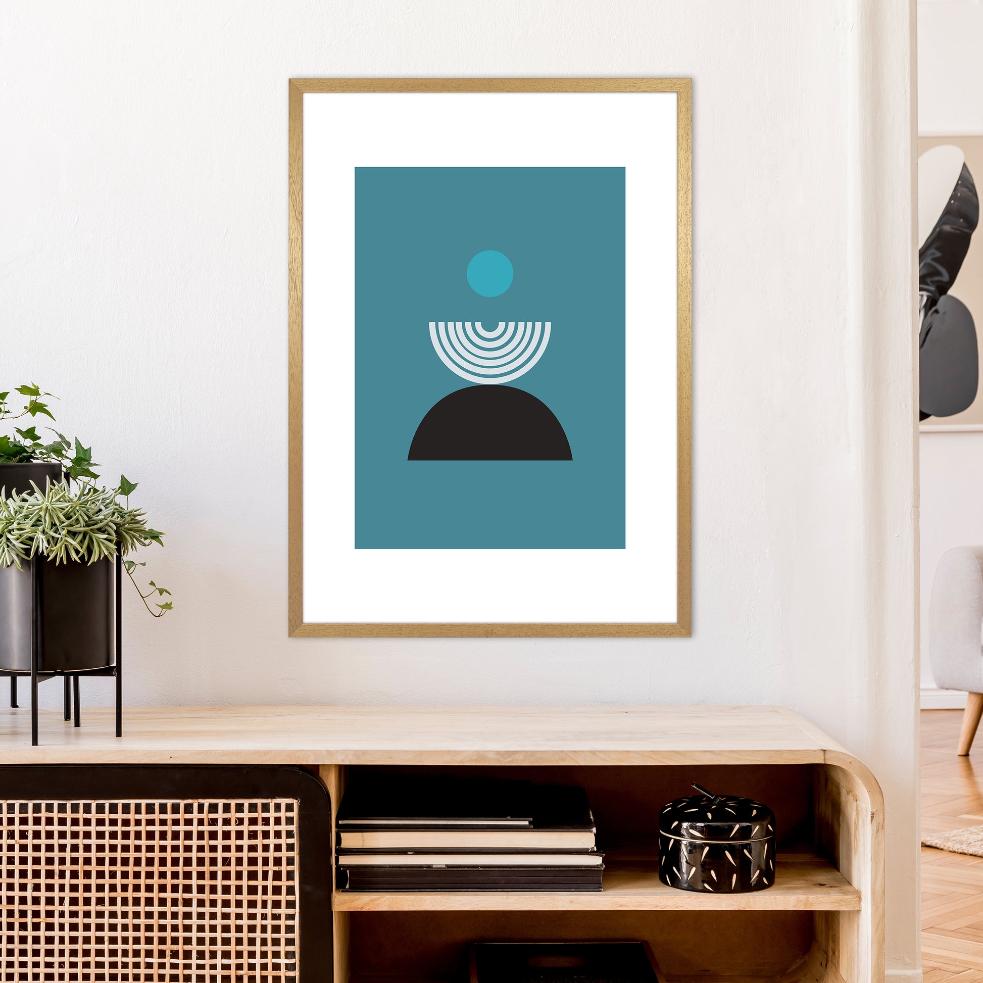 Mita Teal Fountain N8  Art Print by Pixy Paper A1 Print Only