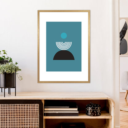 Mita Teal Fountain N8  Art Print by Pixy Paper A1 Print Only
