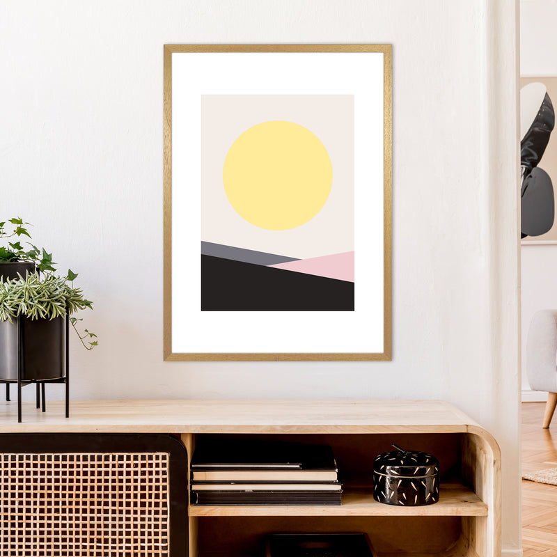 Mila Pink Big Sun N7  Art Print by Pixy Paper A1 Print Only
