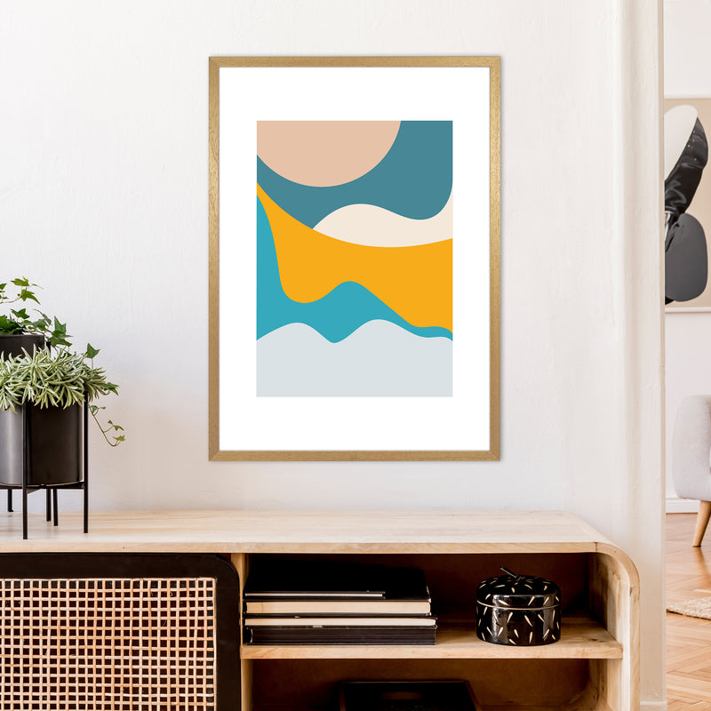 Mita Teal Dunes N14  Art Print by Pixy Paper A1 Print Only