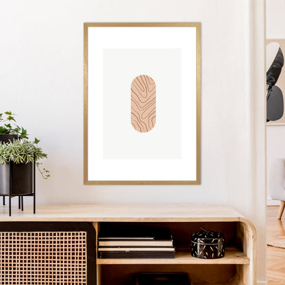Mila Leaf Pink N2  Art Print by Pixy Paper A1 Print Only