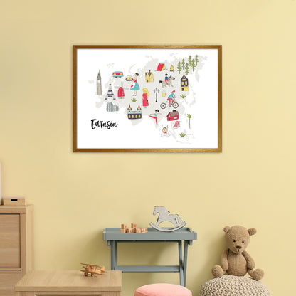 Eurasia Map  Art Print by Pixy Paper A1 Print Only