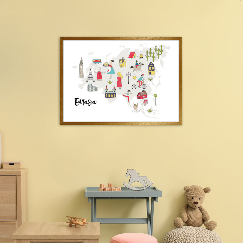 Eurasia Map  Art Print by Pixy Paper A1 Print Only