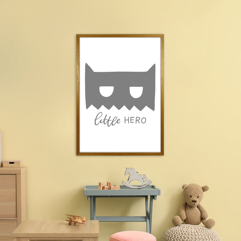 Little Hero Mask Super Scandi Grey  Art Print by Pixy Paper A1 Print Only