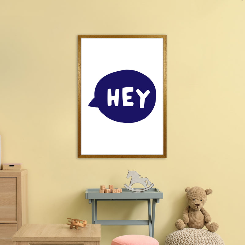 Hey Bubble Navy Super Scandi  Art Print by Pixy Paper A1 Print Only