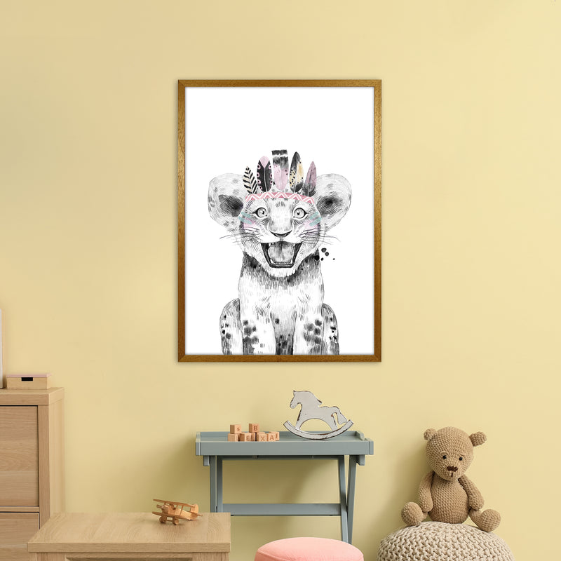 Safari Babies Tiger Feathers  Art Print by Pixy Paper A1 Print Only