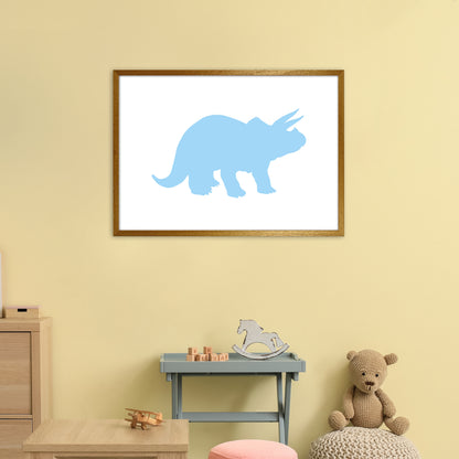 Triceratops Light Blue  Art Print by Pixy Paper A1 Print Only