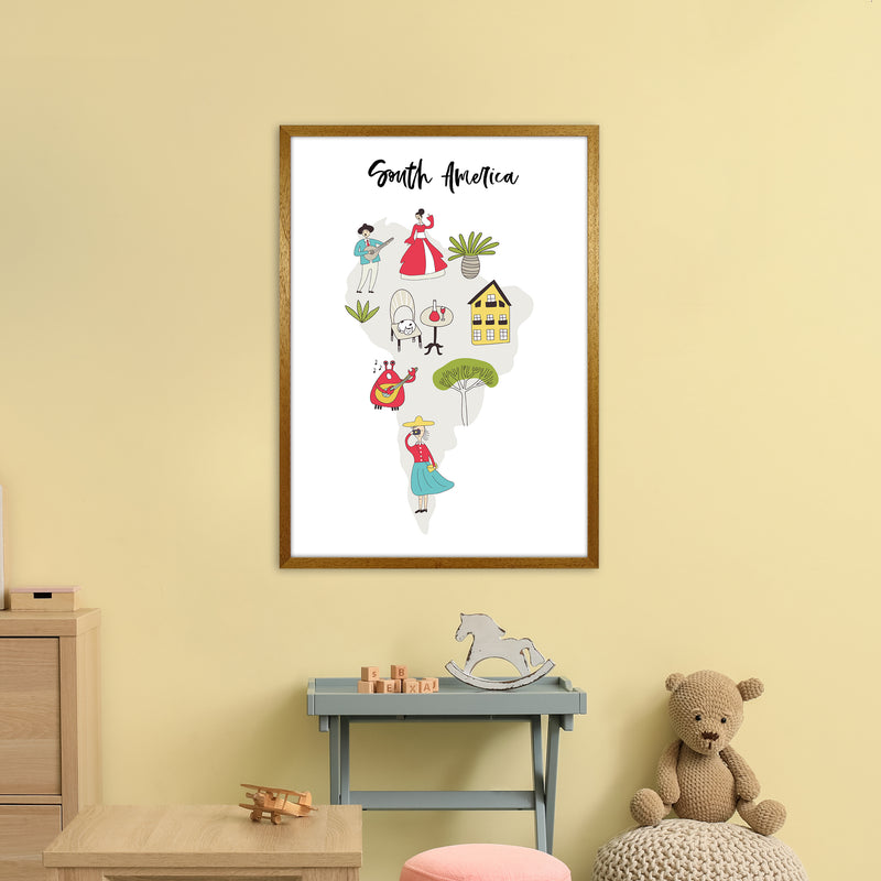 South America Map  Art Print by Pixy Paper A1 Print Only