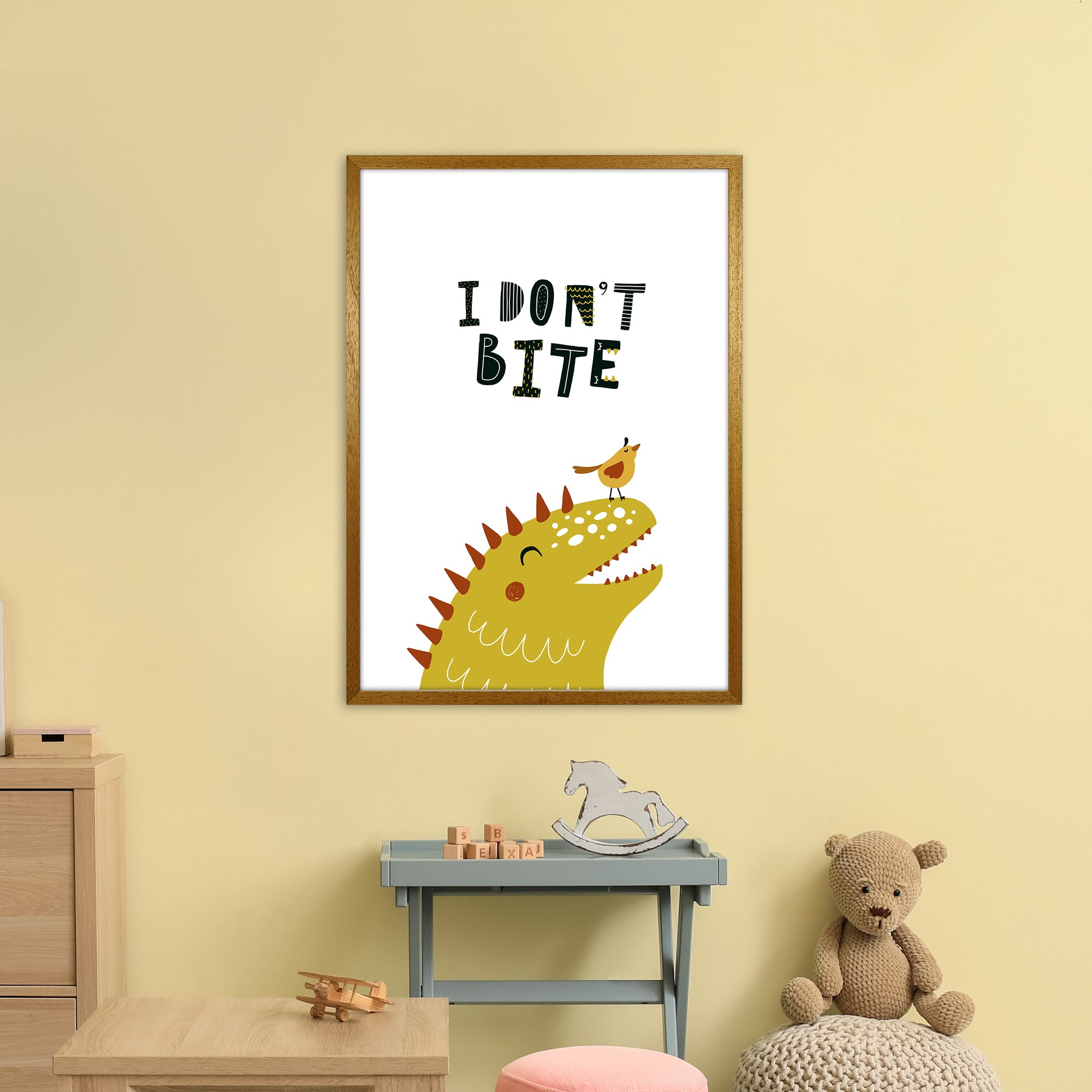 I Don'T Bite Dino  Art Print by Pixy Paper A1 Print Only