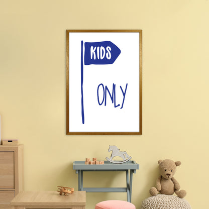 Kids Only Navy  Art Print by Pixy Paper A1 Print Only