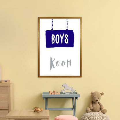 Boys Room Navy  Art Print by Pixy Paper A1 Print Only