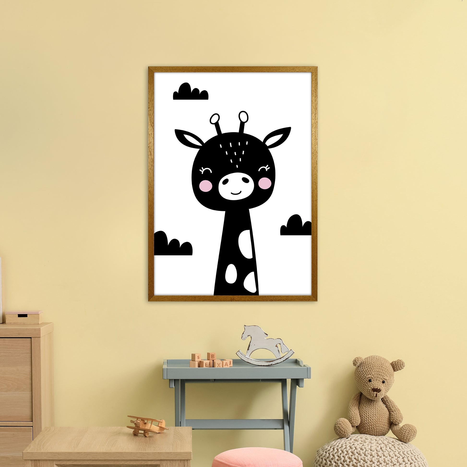 Giraffe Black  Art Print by Pixy Paper A1 Print Only