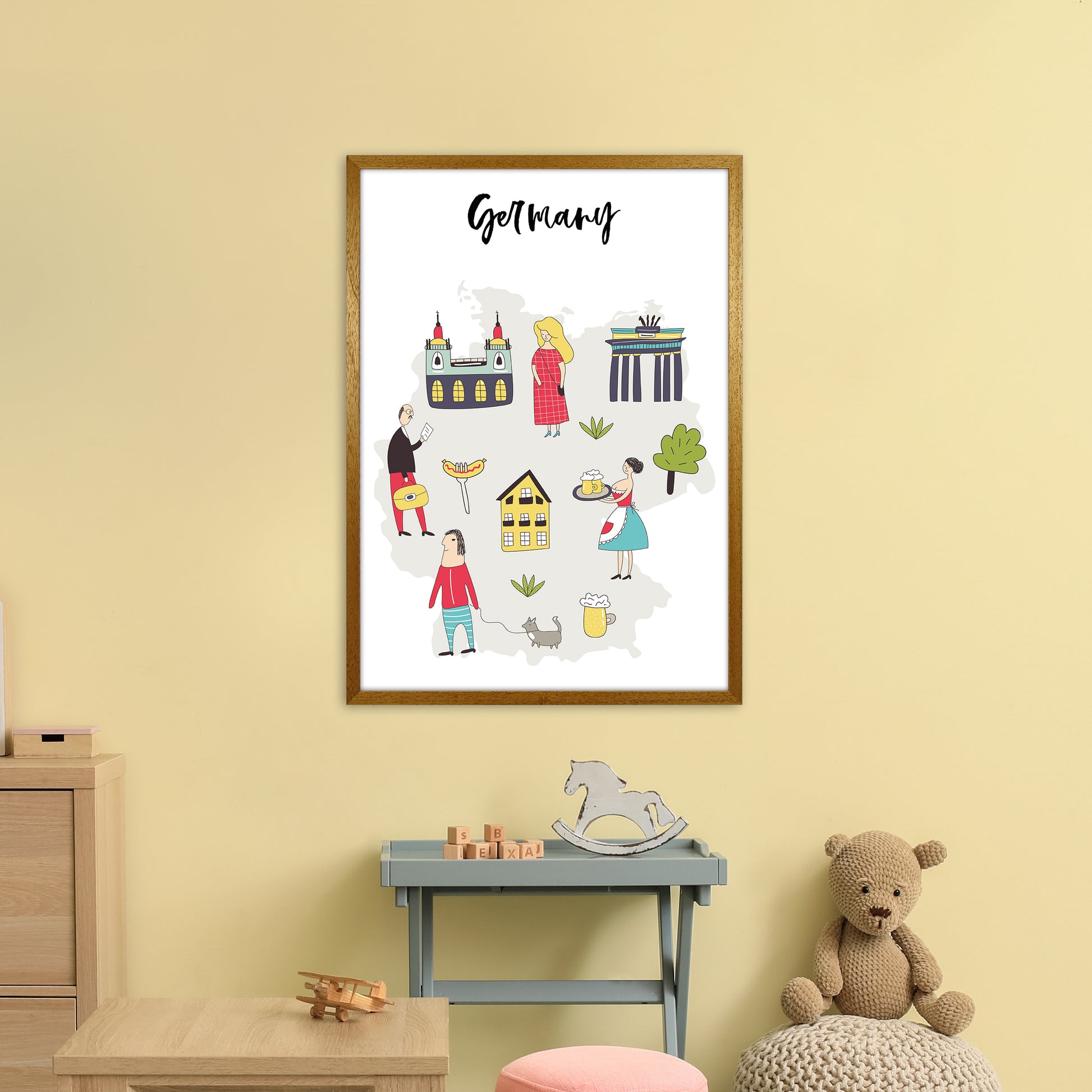 Germany Map  Art Print by Pixy Paper A1 Print Only