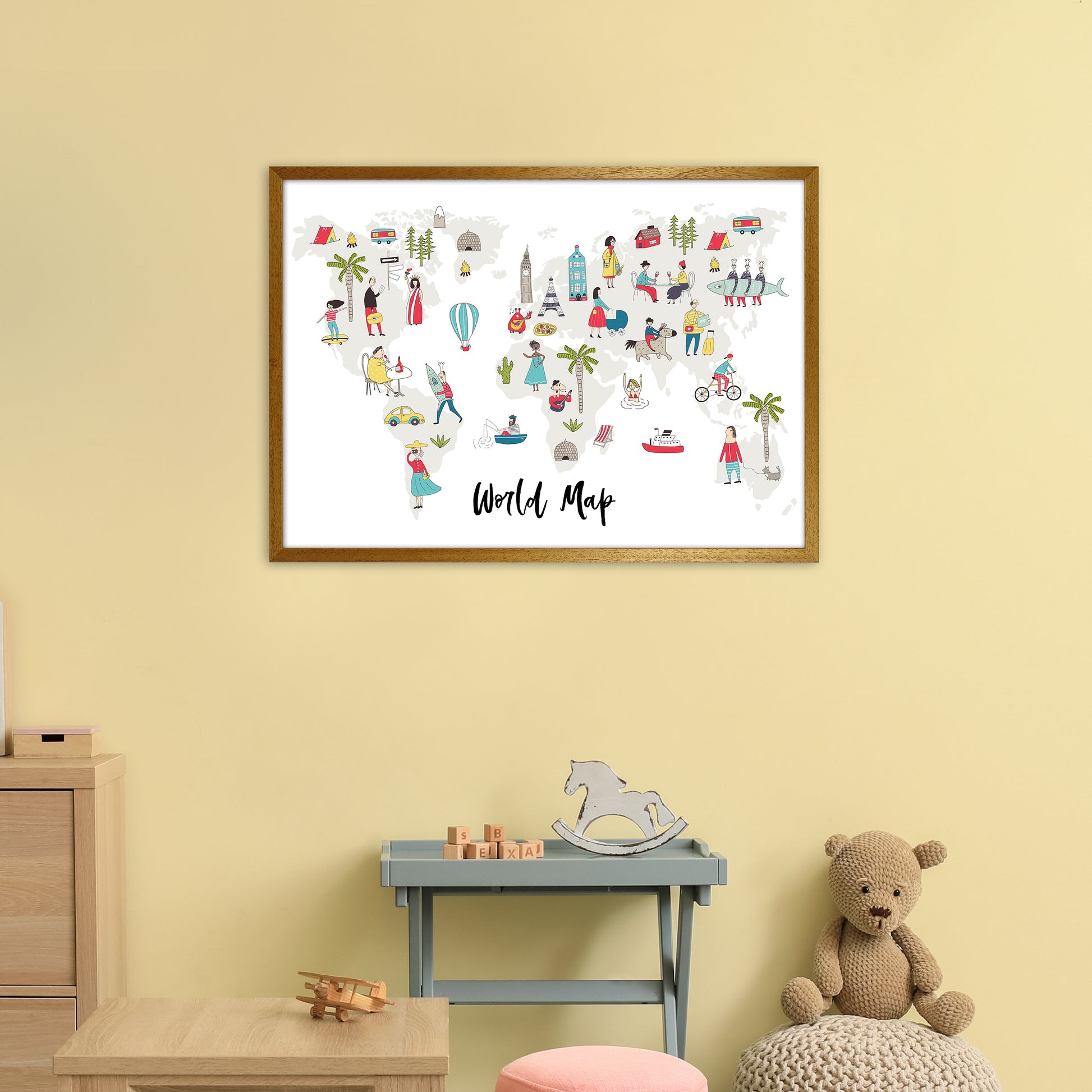 World Map  Art Print by Pixy Paper A1 Print Only