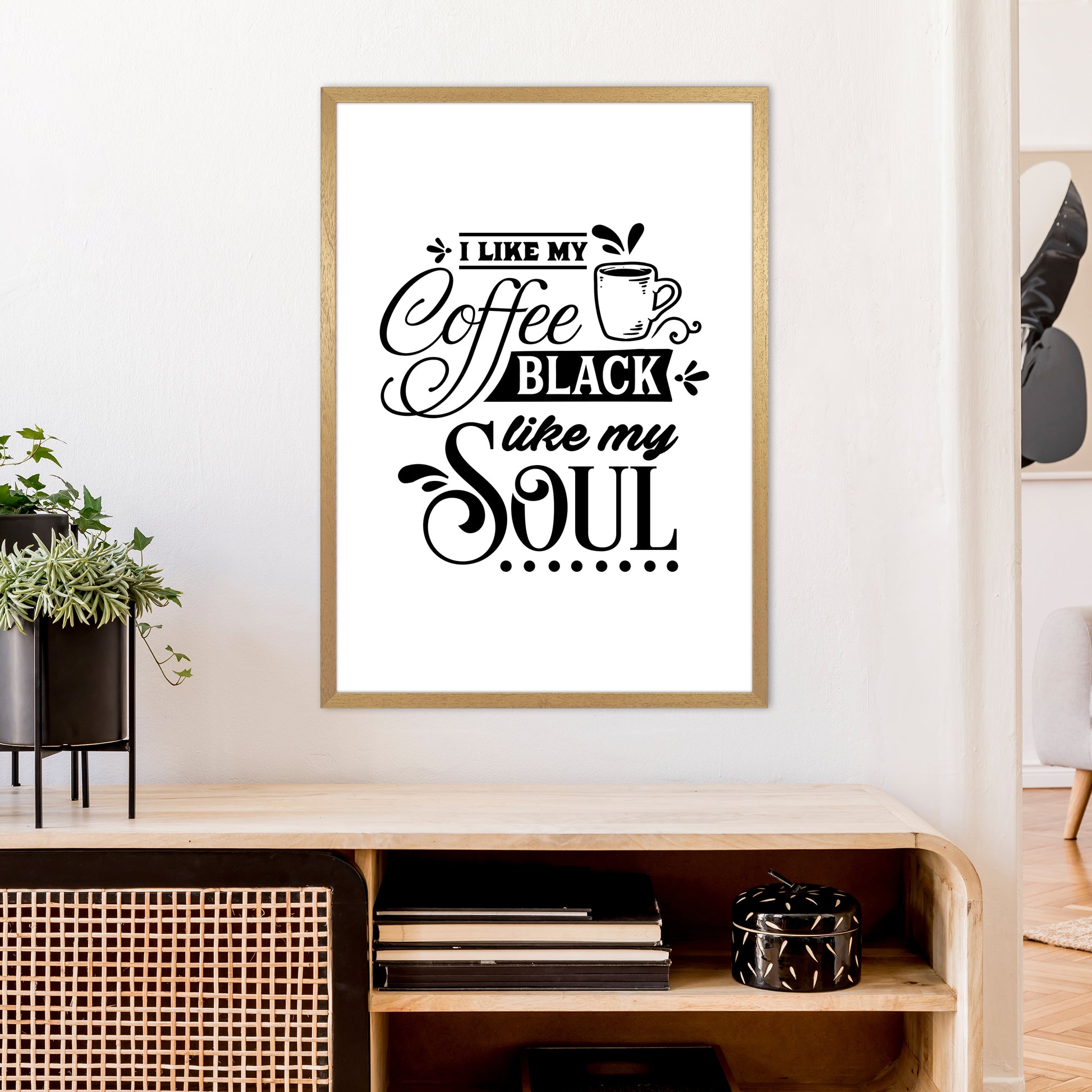 Coffee Black Like My Soul  Art Print by Pixy Paper A1 Print Only