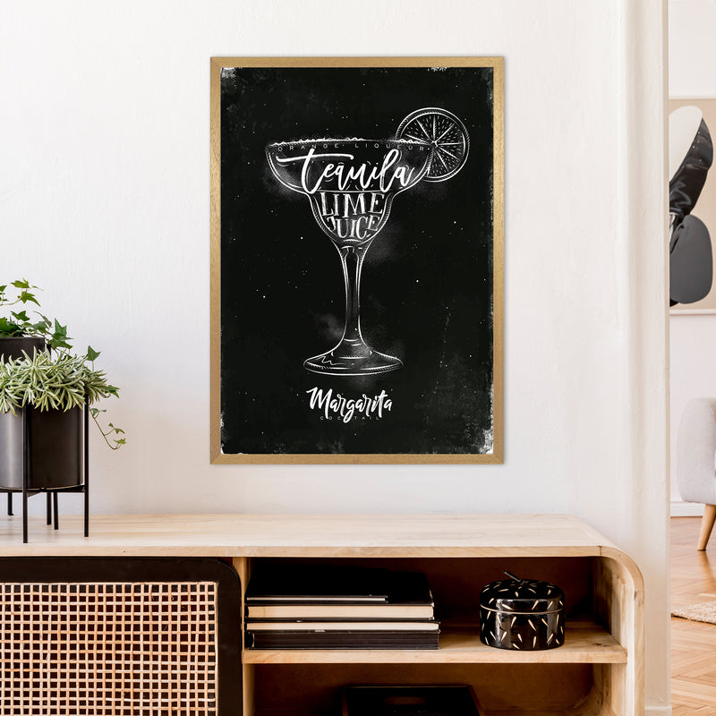 Margarita Cocktail Black  Art Print by Pixy Paper A1 Print Only