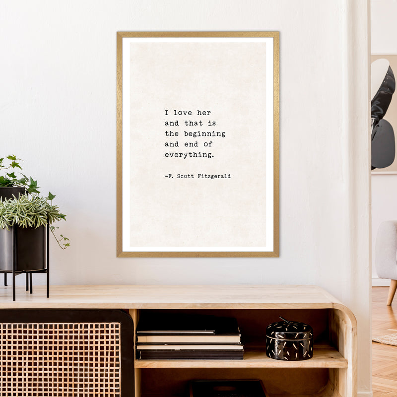 I Love Her - Fitzgerald  Art Print by Pixy Paper A1 Print Only