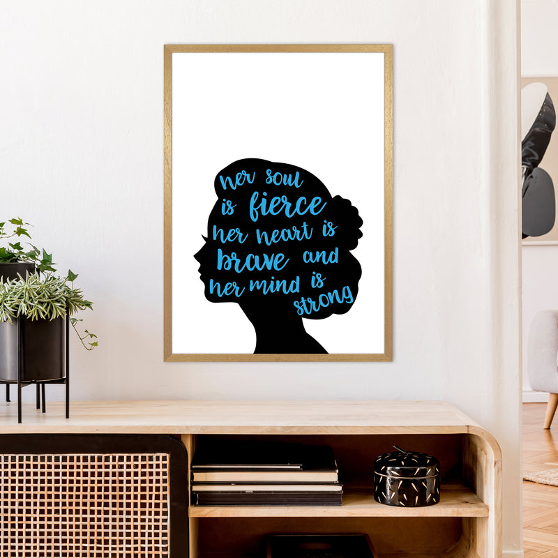 Her Soul Is Fierce Blue  Art Print by Pixy Paper A1 Print Only