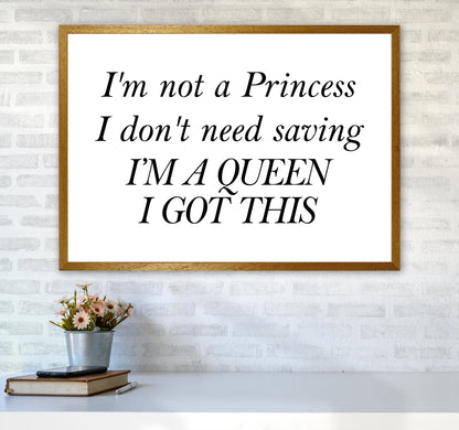 I'M Not A Princess  Art Print by Pixy Paper A1 Print Only