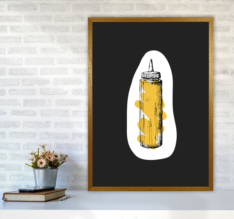 Kitchen Pop Mustard Off Black Art Print by Pixy Paper A1 Print Only