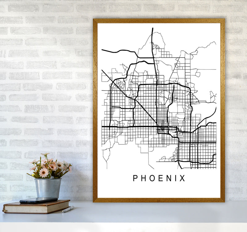 Phoenix Map Art Print by Pixy Paper A1 Print Only