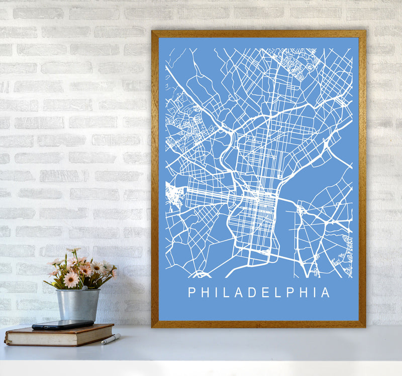 Philadelphia Map Blueprint Art Print by Pixy Paper A1 Print Only
