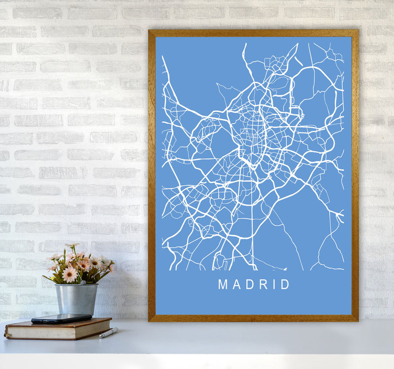 Madrid Map Blueprint Art Print by Pixy Paper A1 Print Only